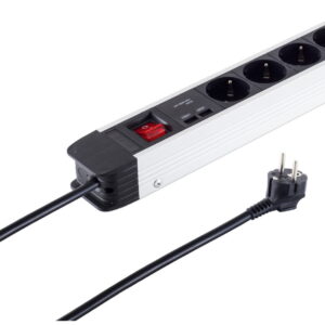 Alu Steckdosenleiste 4-fach mit USB Ladefunktion