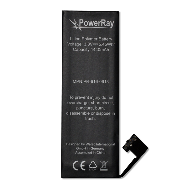 PowerRay Battery PR-616-0613 for iPhone 5, 1440 mAh, Bulk
