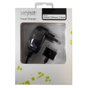 Xqisit Charger 510254 for iPhone 4/4S, iPad 1/2, 2.1A, black, Blister