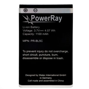 PowerRay Battery PR-BL5C for Nokia E50, N70, N91, 6600, 1100 mAh, Bulk