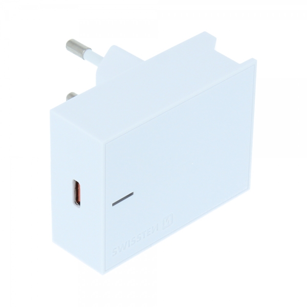 Swissten Travel Charger, USB Type C, 18W, PD3.0, 3A, white, Blister