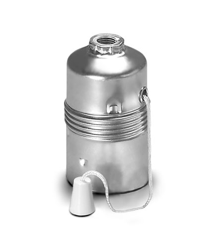 Zugschalterfassung, E27, Messing, geb.