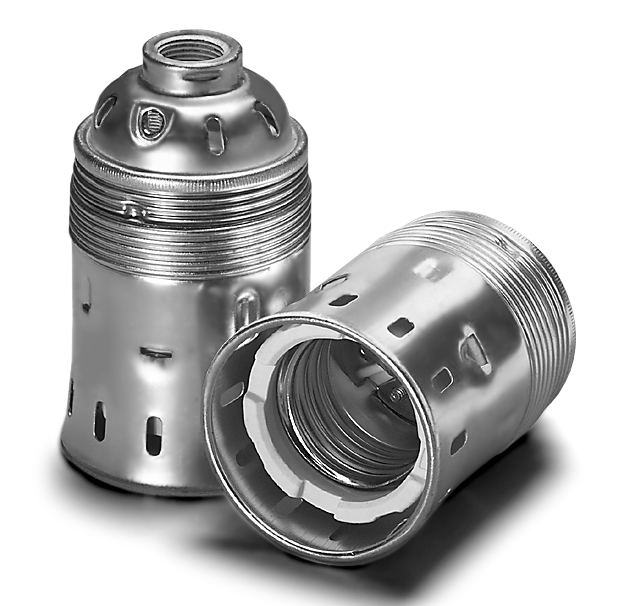 Fassung, E40, Messing, gebeizt