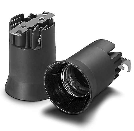 Fassung, E40, PPS, schwarz