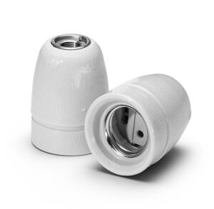 Fassung, E27, Porzellan, weiß