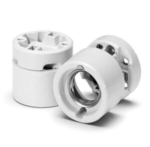 Fassung, E27, Porzellan, weiß