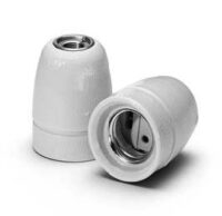 Fassung, E27, Porzellan, weiß