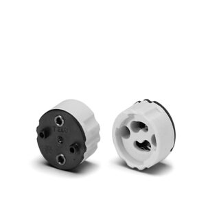 Fassung, GX10, Steatit, Abdeckplatte PPS