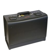 Qualitäts-Rindlederkoffer, schwarz, leer