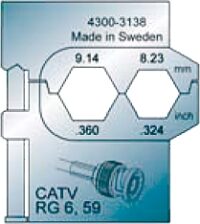 Pressbacken f. CATV Verbindinder