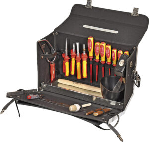 NEU! Rindlederwerkzeugkoffer mit ABS Seitenwänden