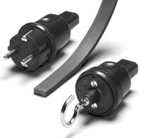 Stecker, Gummi, schwarz