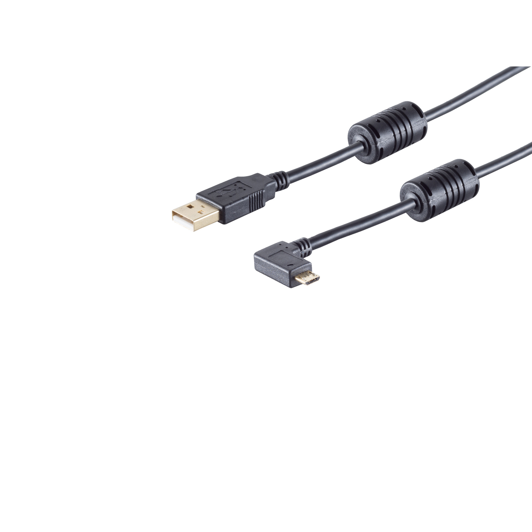 USB A - Micro B Stecker 90° Winkel rechts 1m
