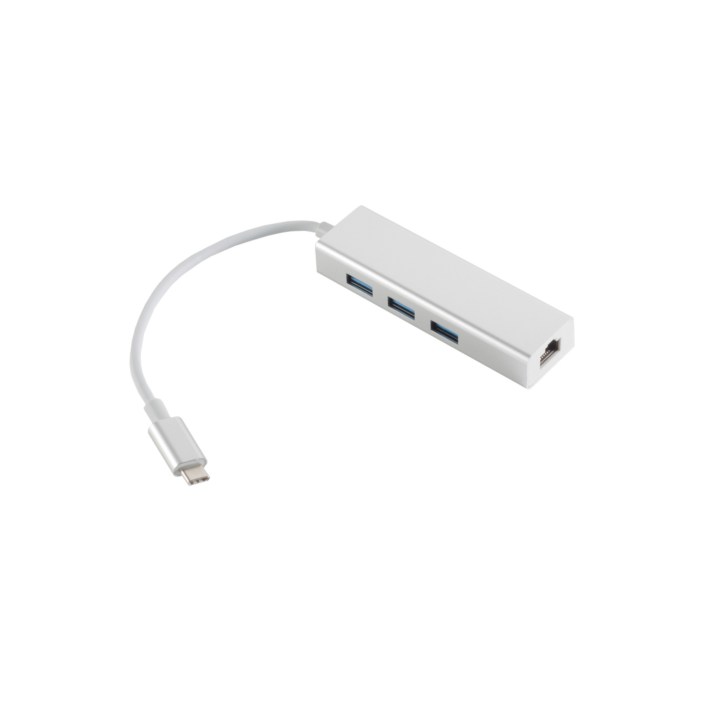 Adapter, USB 3.1 C/ RJ45 Etherneth + 3x USB Buchse