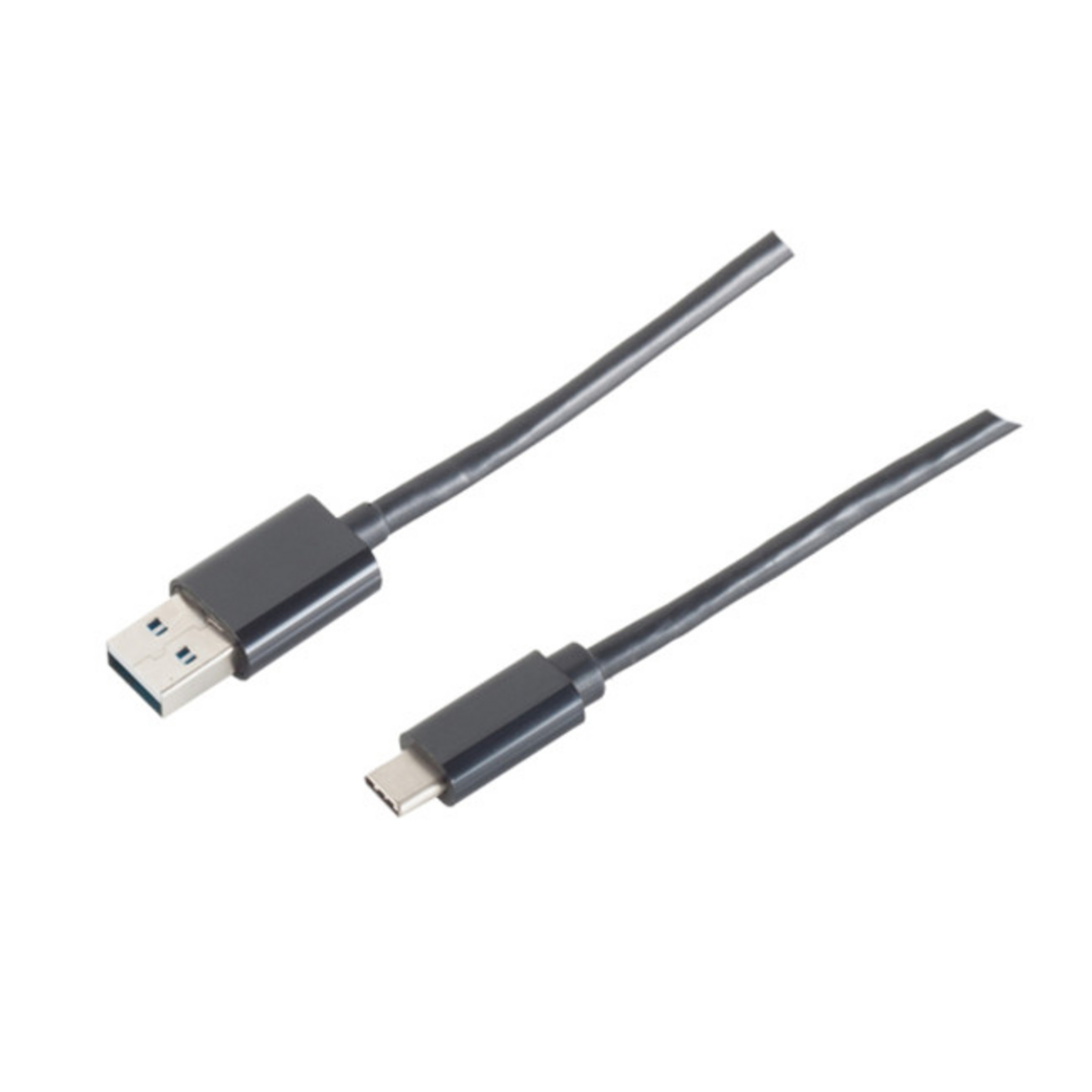USB 2.0 A Stecker/ USB 3.1 C Stecker, schwarz, 1m