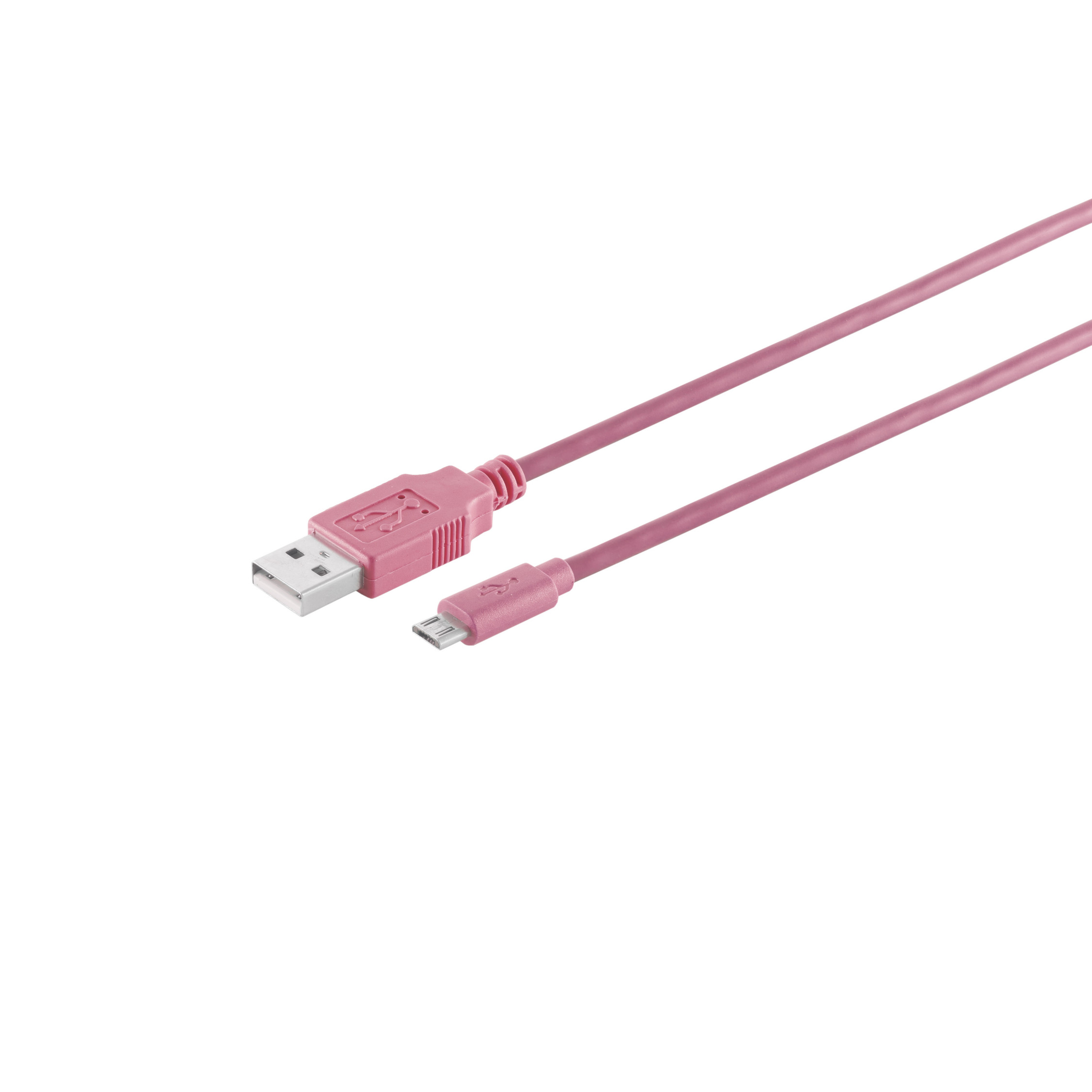 USB-Lade- und Synckabel USB A / micro B pink 1,8m