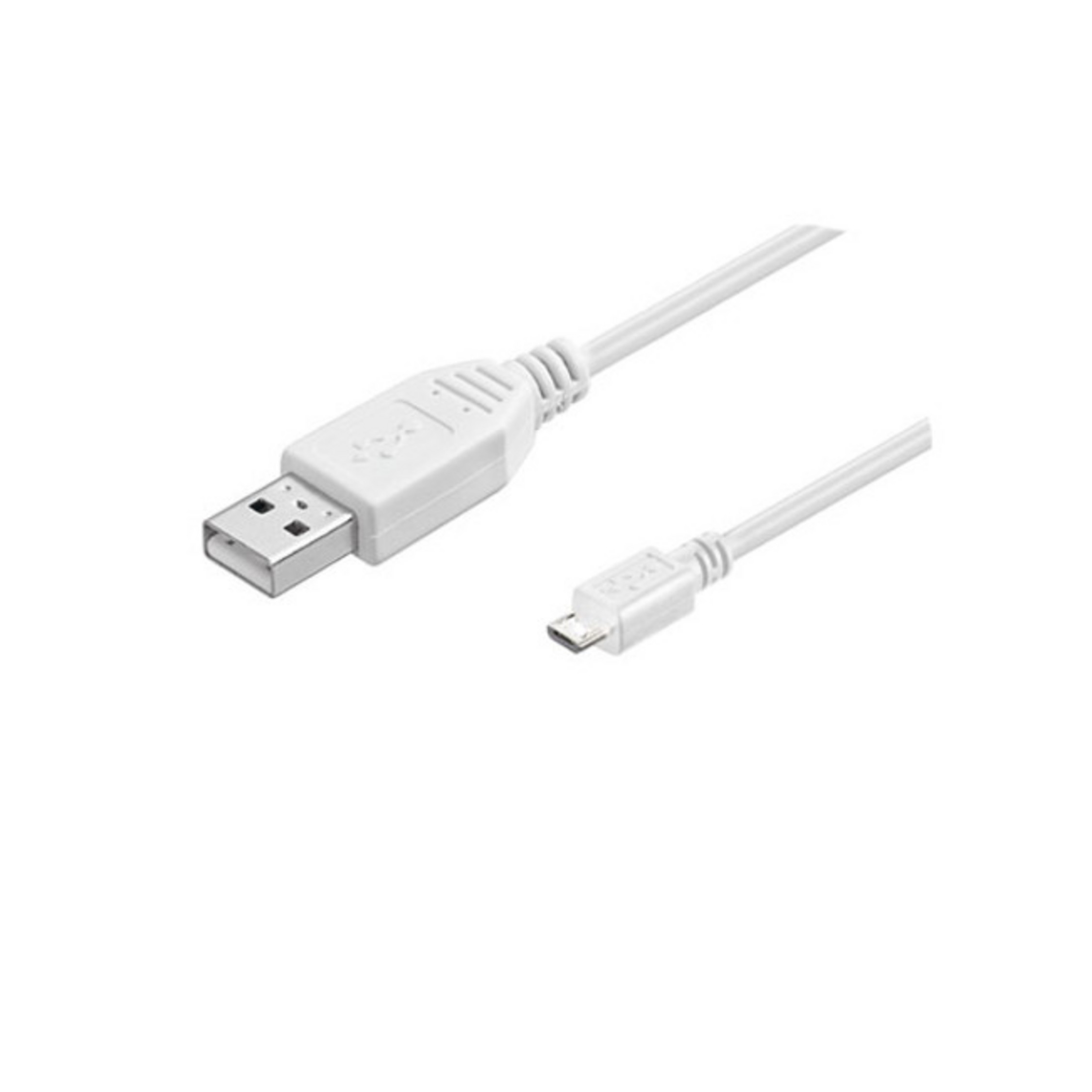 Datenkabel Micro-USB 2.0-Micro Stecker, weiß 1m
