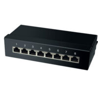 cat 6A Patchpanel, geschirmt, schwarz, 8 Ports