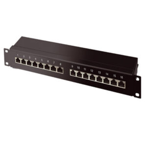 cat 6A 19Zoll 1HE-Patchpanel, schwarz, 16 Port
