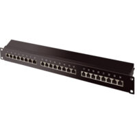 cat 6A 19Zoll 1HE-Patchpanel, schwarz, 24 Port