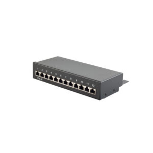 Patchpanel Patchfeld Cat.6, 12-Port schwarz