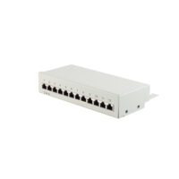 Patchpanel Patchfeld Cat.6, 12-Port lichtgrau