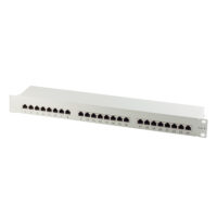 Patchpanel Patchfeld Cat.6, 24-Port lichtgrau