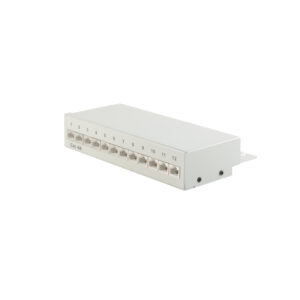 Patchpanel Patchfeld Cat.6A, 12-Port lichtgrau