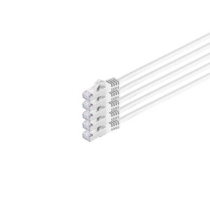 RJ45 Patchkabel m. CAT 7 Rohkabel  PIMF weiß 1m