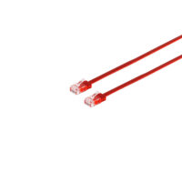 Patchkabel-Flachkabel U/UTP cat. 6 slim rot 1m