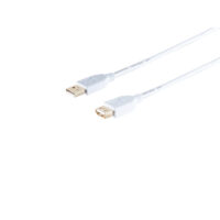 USB Kabel A Stecker/A Buchse verg. USB 2.0 weiß 1m