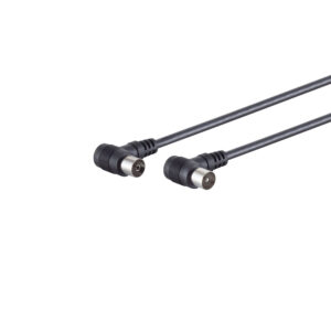 Koaxkabel 2x Winkel, >80 dB, schw, 1,5m