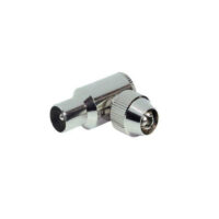 Koaxial-Winkelstecker, Schraubanschluß, Metall, CE