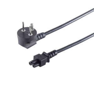 Dänemark, Stecker an 3pol Buchse C5, schwarz, 1,8m