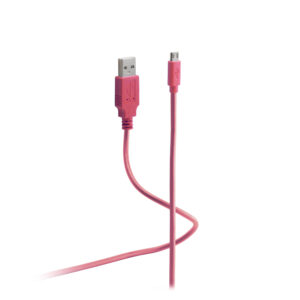 USB-Lade-Synckabel USB A auf micro B pink, 1,8m