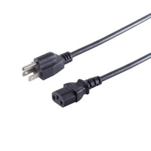 USA Stecker an Kaltgerätebuchse, schwarz, 1,8m